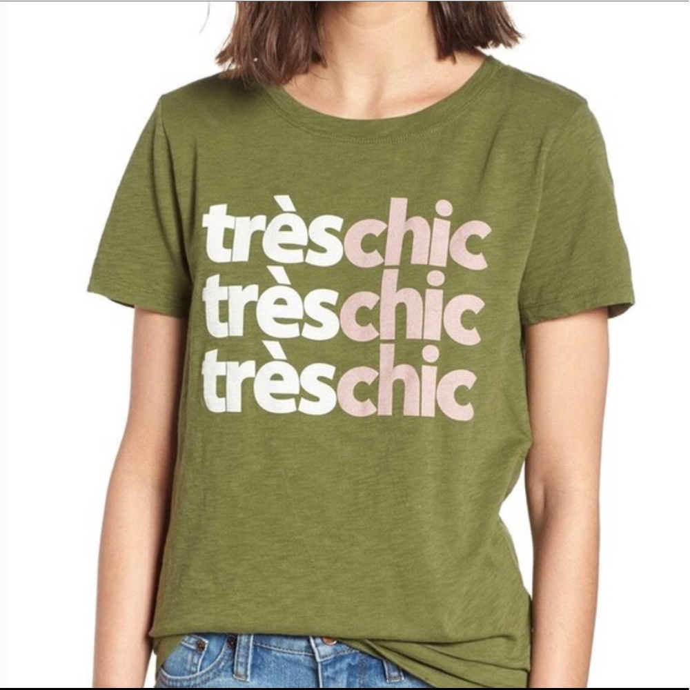 J.Crew Tres Chic Olive Green Tee